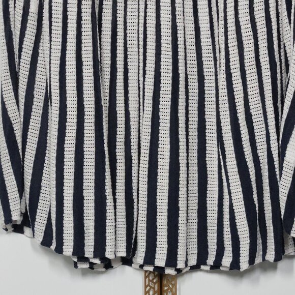 Club Monaco Knit Midi Striped Pattern Skirt Size M Navy/White - Picture 3 of 5